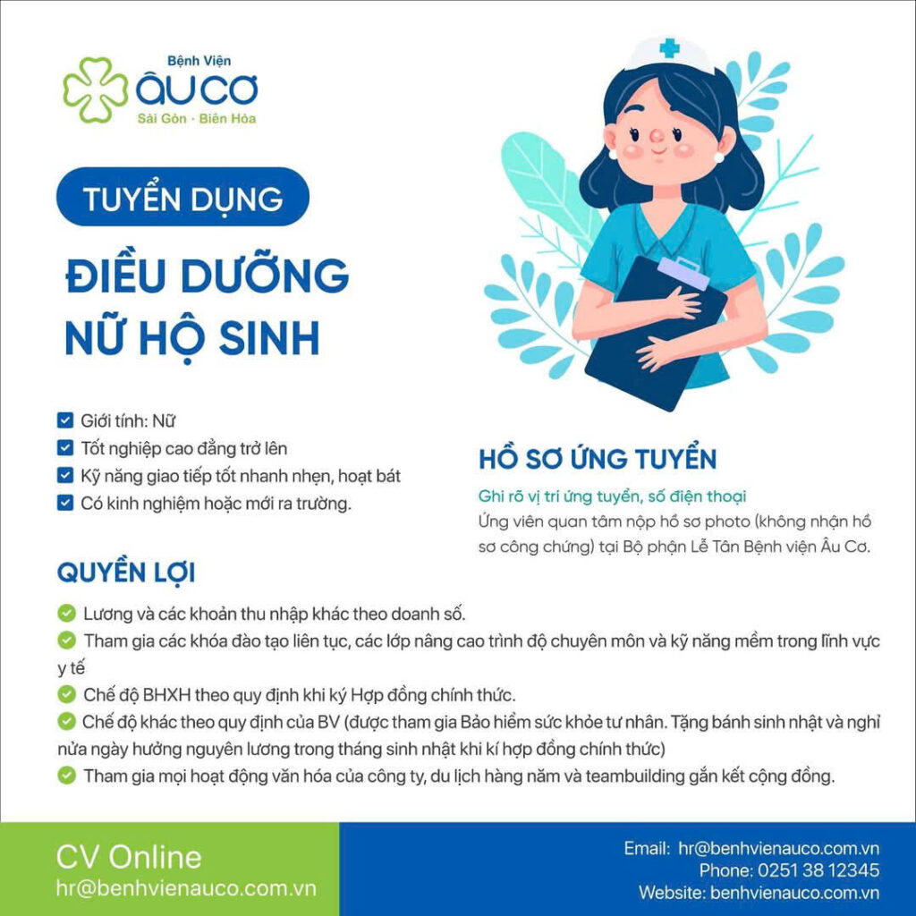 Bệnh Viện Âu Cơ tuyển dụng nhiều vị trí z6646267791024 5353831eaeb8d837a15945bb9b0cd5d3