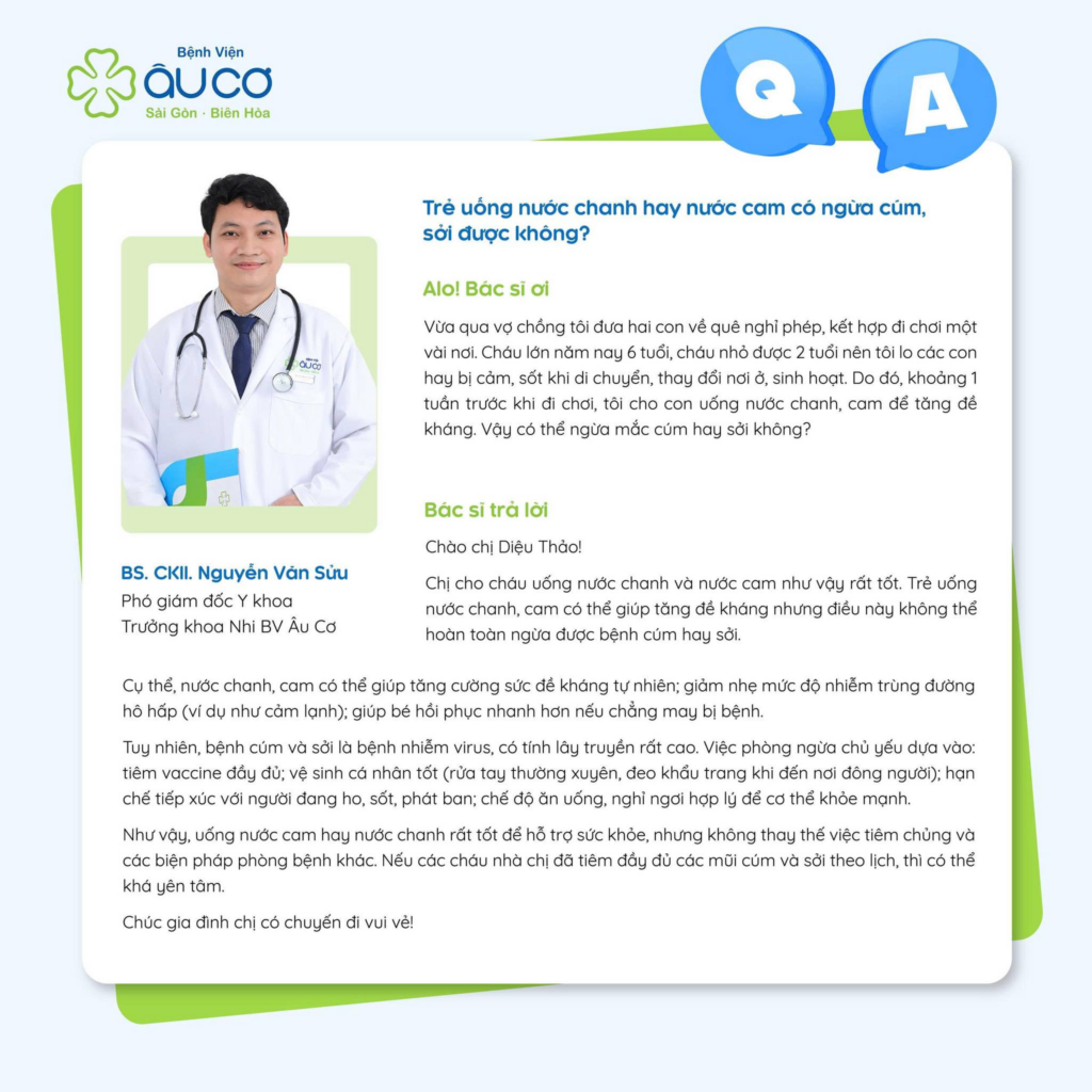 Chuyên mục Hỏi - Đáp cùng 𝐁𝐒. 𝐂𝐊𝐈𝐈 𝐍𝐠𝐮𝐲𝐞̂̃𝐧 𝐕𝐚̆𝐧 𝐒𝐮̛̉𝐮 - PGĐ Y Khoa - Trưởng Khoa Nhi image 3