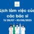 Lich lam viec cua cac bac si Tu 28 7